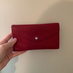Danier Leather red wallet genuine leather